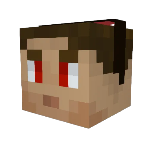 Jonablauwster Minecraft avatar head, 3D render