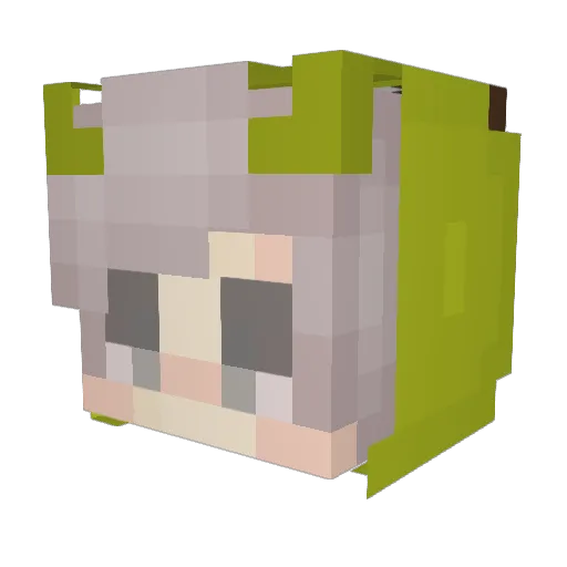 Jonassault Minecraft avatar head, 3D render