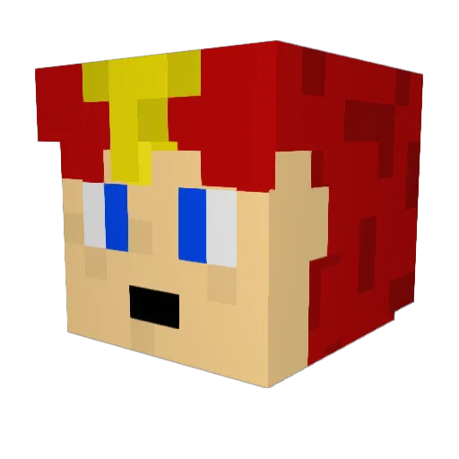 JonbonDenys Minecraft avatar head, 3D render