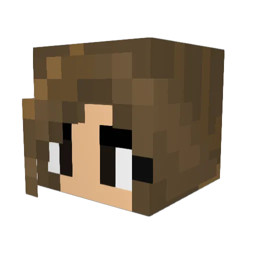Jonessie Minecraft avatar head, 3D render