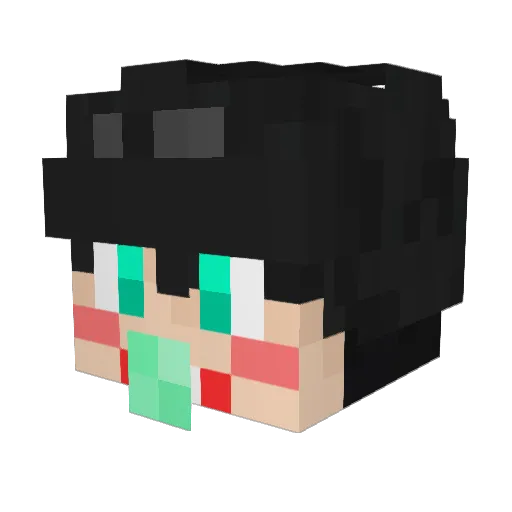 Jong2 Minecraft avatar head, 3D render