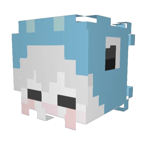 JongCheok Minecraft avatar head, 3D render