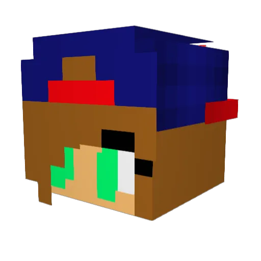 Jongler Minecraft avatar head, 3D render