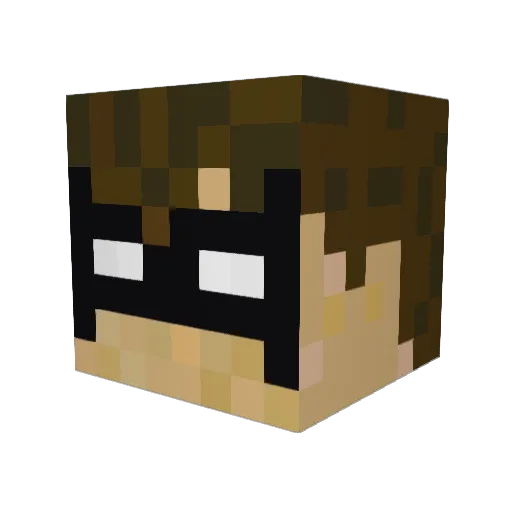 Jongong Minecraft avatar head, 3D render