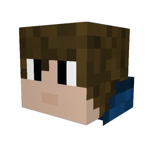 JoniRaptor Minecraft avatar head, 3D render