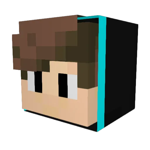 Jonider Minecraft avatar head, 3D render