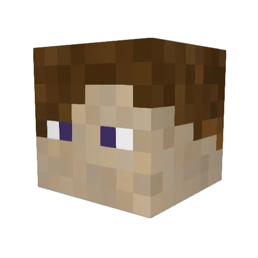 Jonied Minecraft avatar head, 3D render