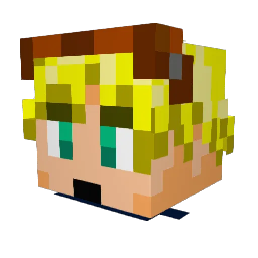 Jonnyboybick Minecraft avatar head, 3D render