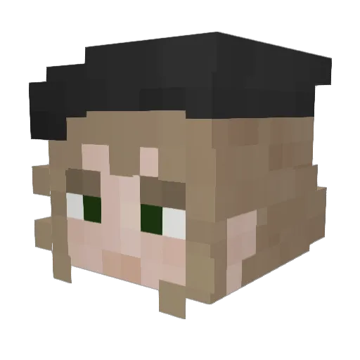 JonskuX Minecraft avatar head, 3D render