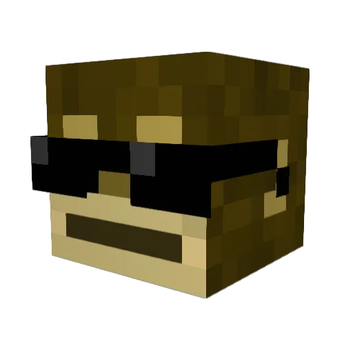 Jonwask Minecraft avatar head, 3D render