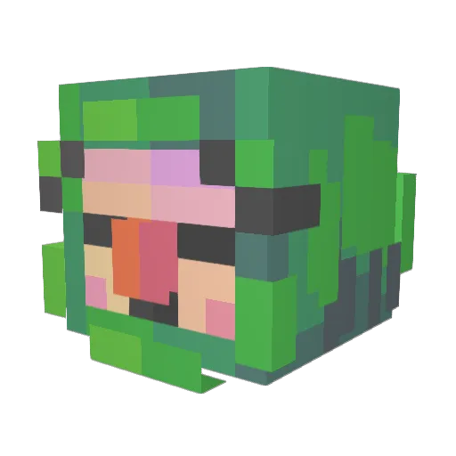 JoobNut Minecraft avatar head, 3D render