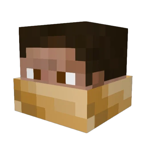 Joobor Minecraft avatar head, 3D render