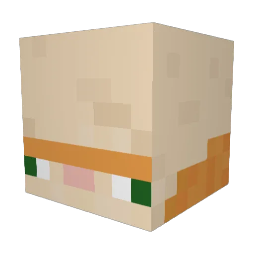 Joogie Minecraft avatar head, 3D render