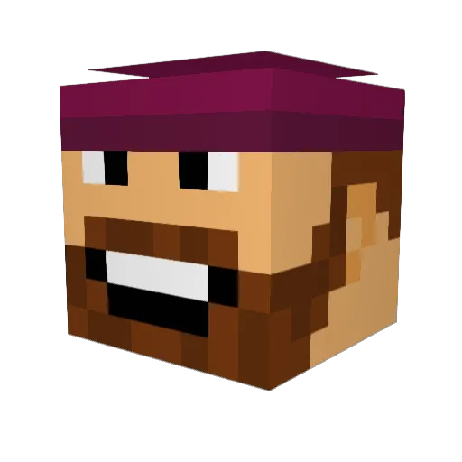 Jopecmes Minecraft avatar head, 3D render