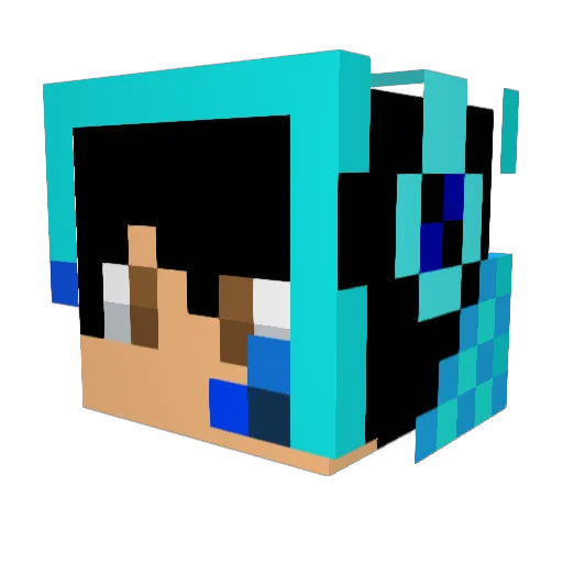 Jophyho Minecraft avatar head, 3D render