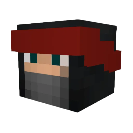 Joppiegamess Minecraft avatar head, 3D render