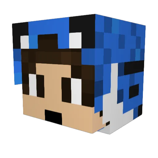 Jordaa Minecraft avatar head, 3D render