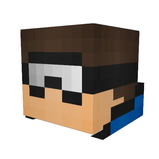 JordanADavis Minecraft avatar head, 3D render