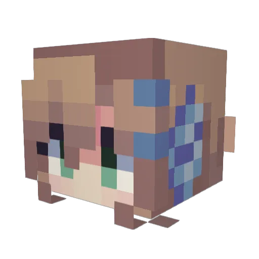 Jordanmullens Minecraft avatar head, 3D render
