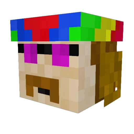 Jordeadman Minecraft avatar head, 3D render