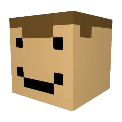 Jordgubbhen Minecraft avatar head, 3D render
