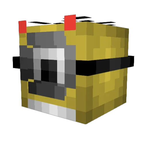 Jordgubbsninjan Minecraft avatar head, 3D render