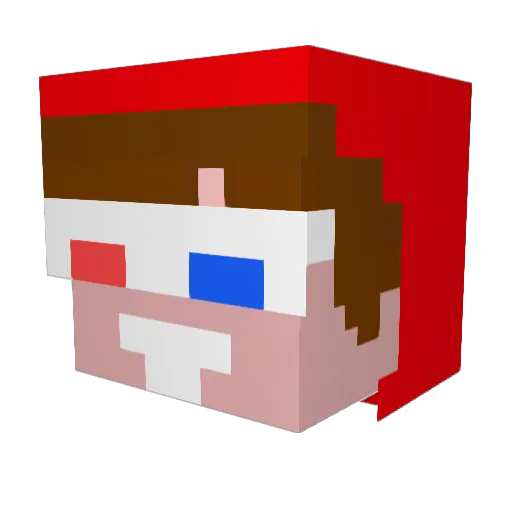 Jordk Minecraft avatar head, 3D render