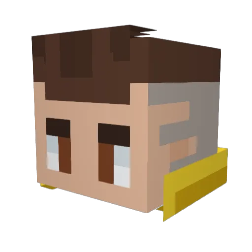 Jordoru Minecraft avatar head, 3D render