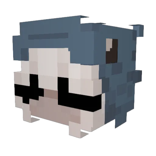 Jordynel Minecraft avatar head, 3D render