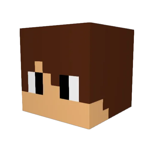 JorgeRiot Minecraft avatar head, 3D render