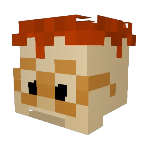 Jormbles Minecraft avatar head, 3D render