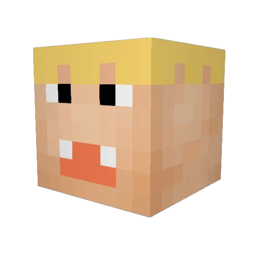 JortaX Minecraft avatar head, 3D render