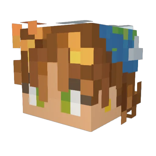 Josax Minecraft avatar head, 3D render