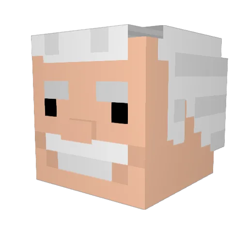 Joseph_R_Biden Minecraft avatar head, 3D render
