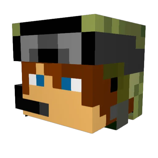 JoshAlva Minecraft avatar head, 3D render