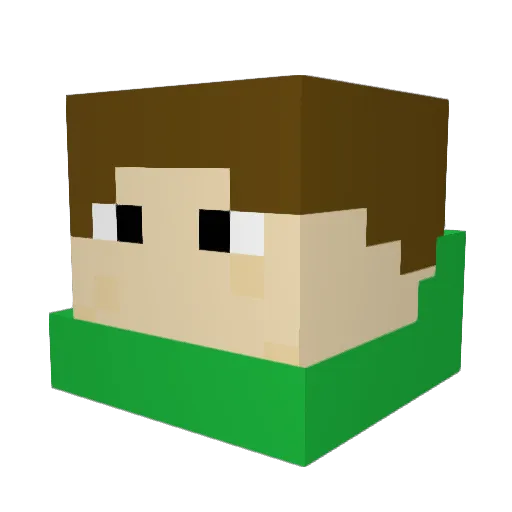 JoshWasCool Minecraft avatar head, 3D render