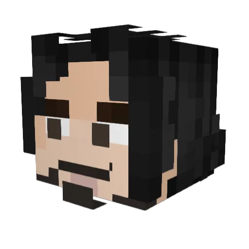JoshySilverhand Minecraft avatar head, 3D render