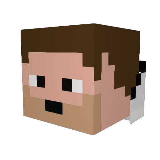 Jota2323 Minecraft avatar head, 3D render