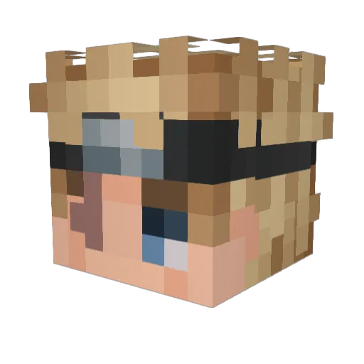 Jouganist Minecraft avatar head, 3D render