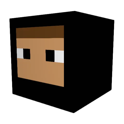Jouhou Minecraft avatar head, 3D render