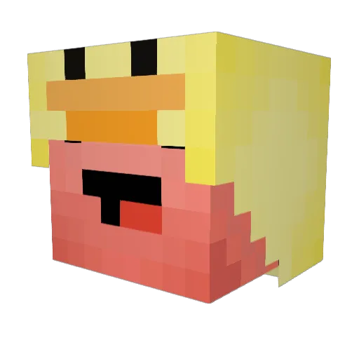Joupus Minecraft avatar head, 3D render