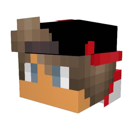 Joureez Minecraft avatar head, 3D render