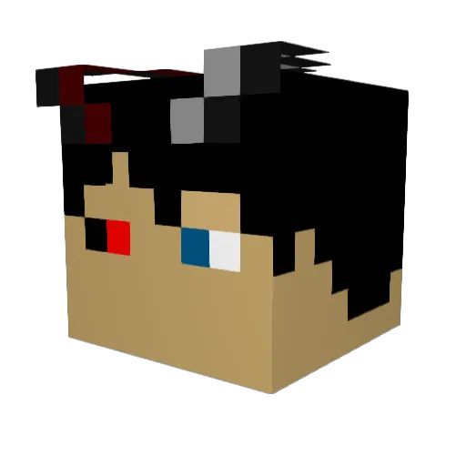 Joverlord Minecraft avatar head, 3D render