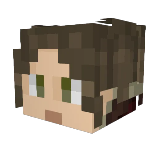 JoviMid Minecraft avatar head, 3D render