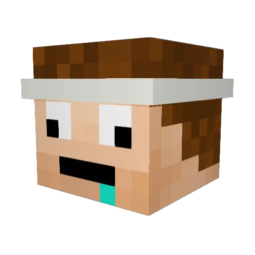 Jowlu Minecraft avatar head, 3D render