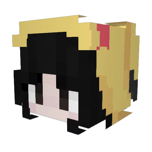 JoyLuv Minecraft avatar head, 3D render
