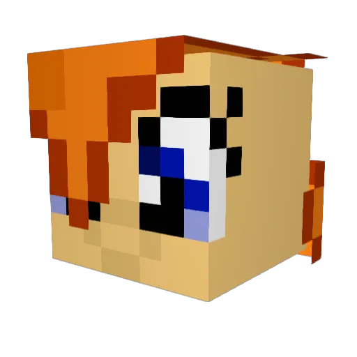 JoyNight Minecraft avatar head, 3D render