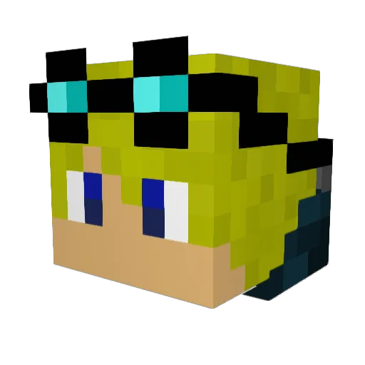 Jpawpi Minecraft avatar head, 3D render