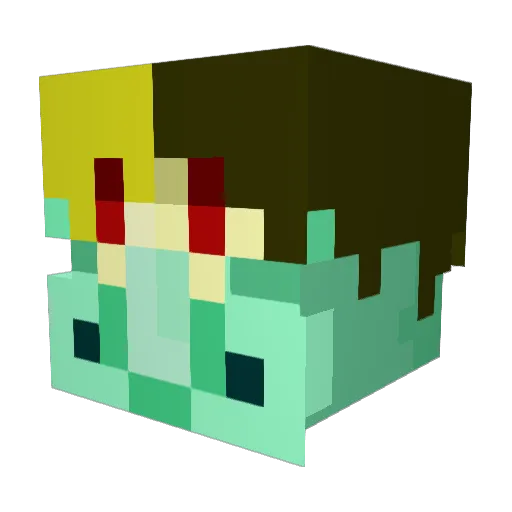 JpuddN Minecraft avatar head, 3D render