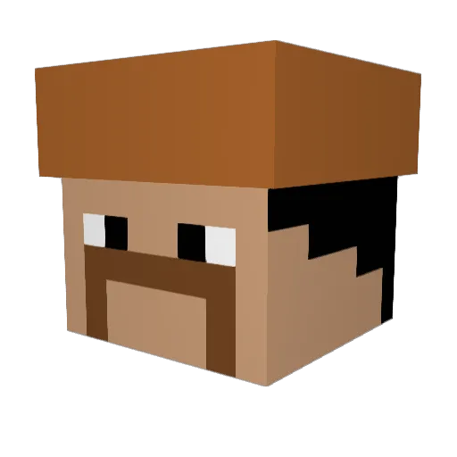 JqJq Minecraft avatar head, 3D render
